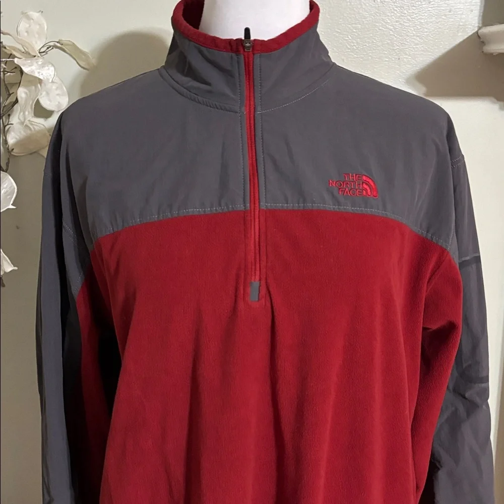 The North Face Red Gray Half Zip Jacket
